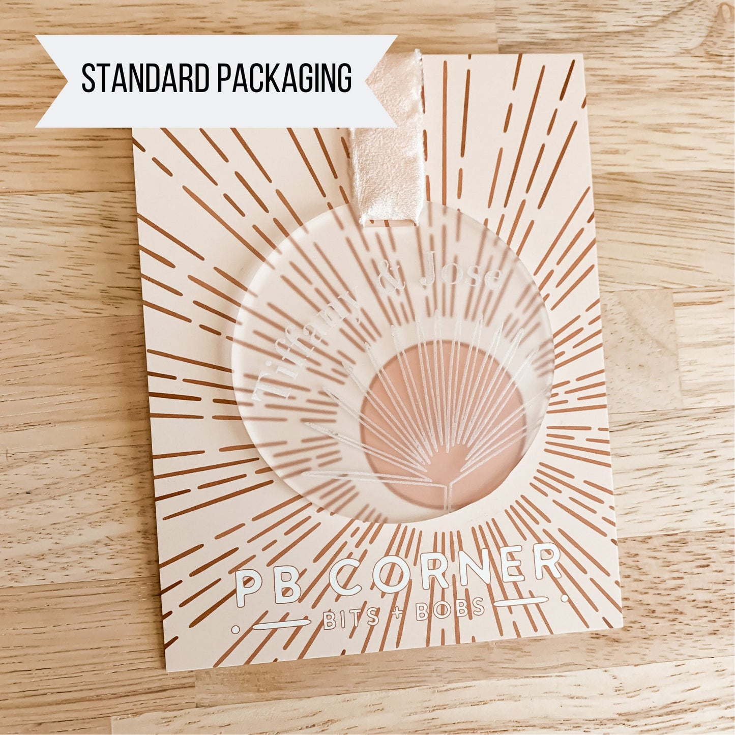 Couple Names Christmas Ornament | Minimal Palm Frond