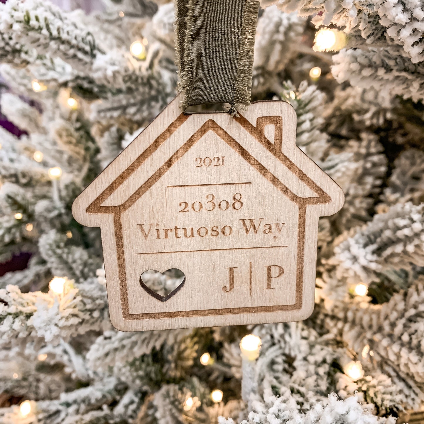 New House Christmas Ornament / Christmas Gift for Couple / Home Keepsake / New Address Ornament / Personalized Gift