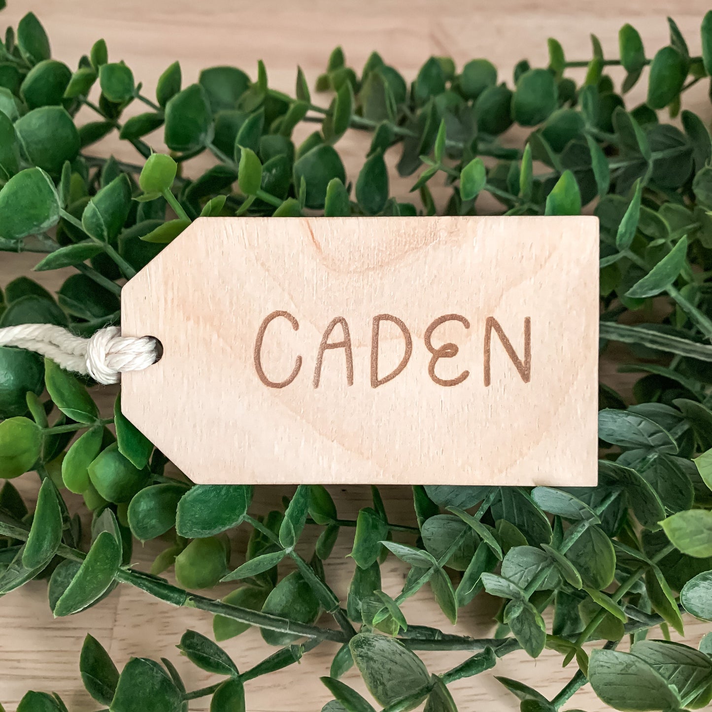 Wooden Name Tag / Easter Basket Tag / Minimalist / Christmas Stocking Tag