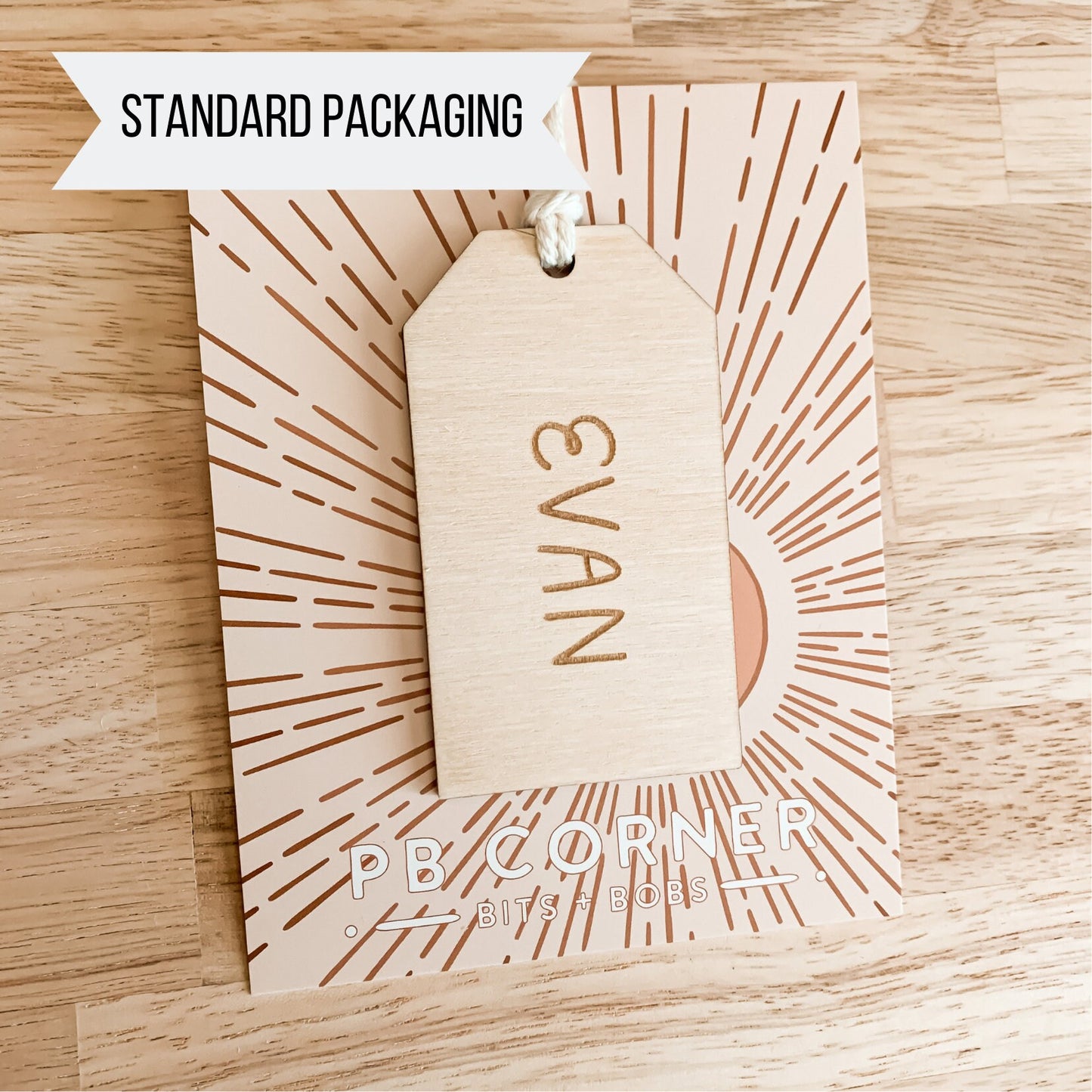 Wooden Name Tag / Easter Basket Tag / Minimalist / Christmas Stocking Tag