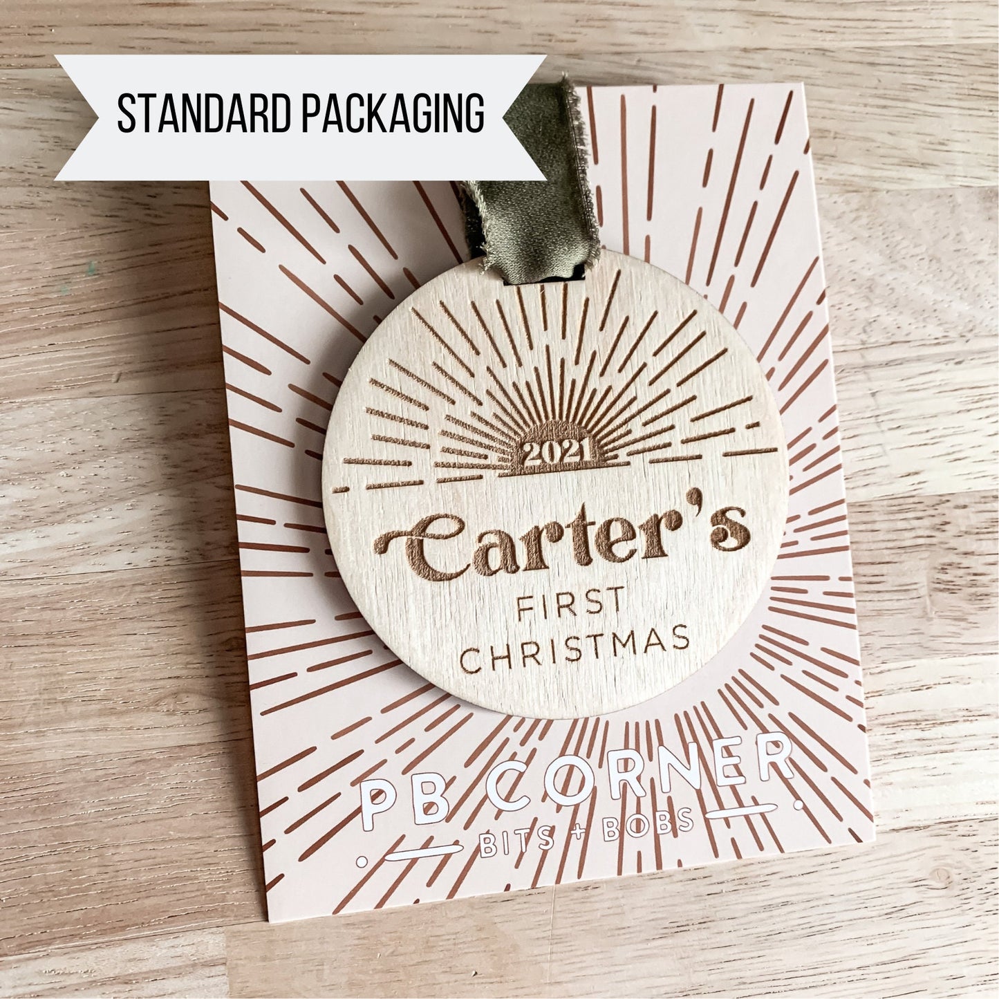 Baby's First Christmas Ornament | Sun Beam Boho Minimal