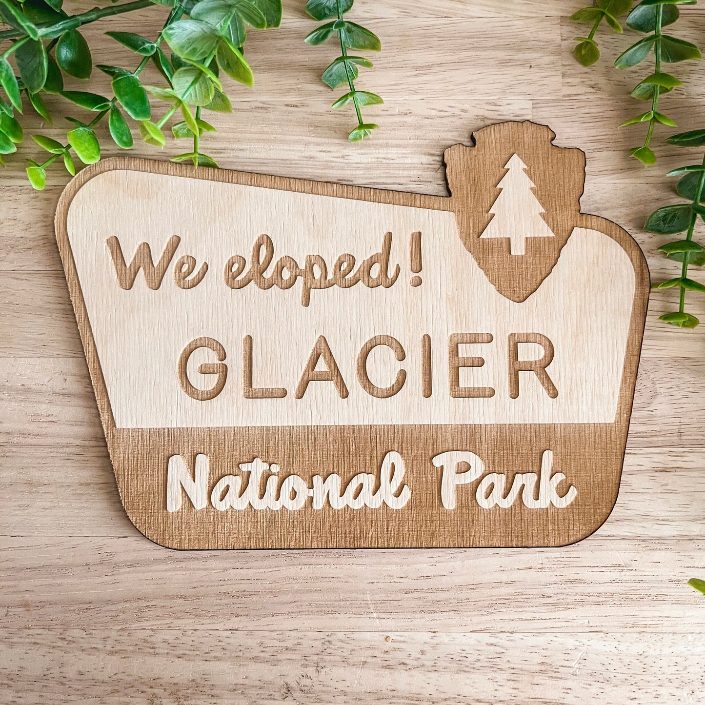We Eloped Yosemite National Park Sign / Wooden Wedding Sign / Wedding Announcement Sign / Elopement Sign / Wedding Decor