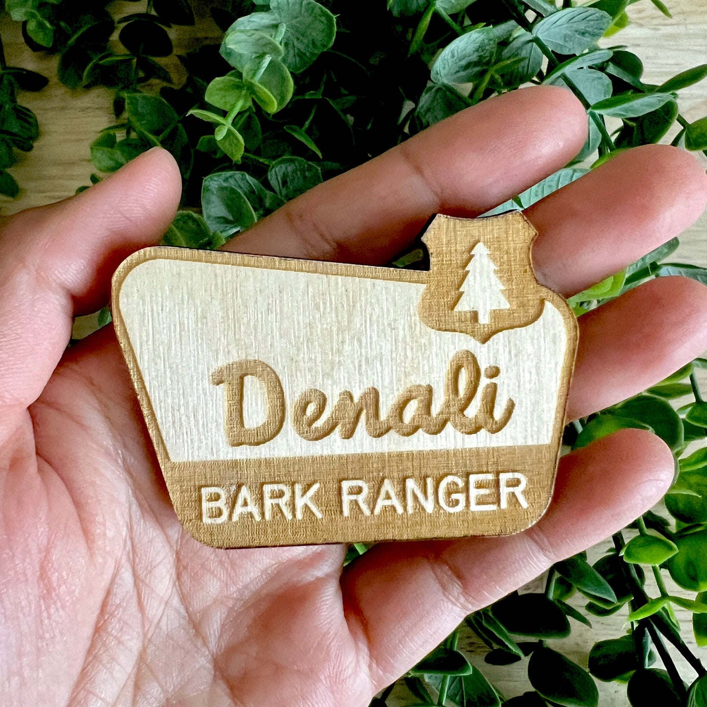 National Park Pin / Bark Ranger Pin / Custom Wooden Pin / National Forest Pin / National Park Gift / Pin for Dog Bandana / Halloween Costume