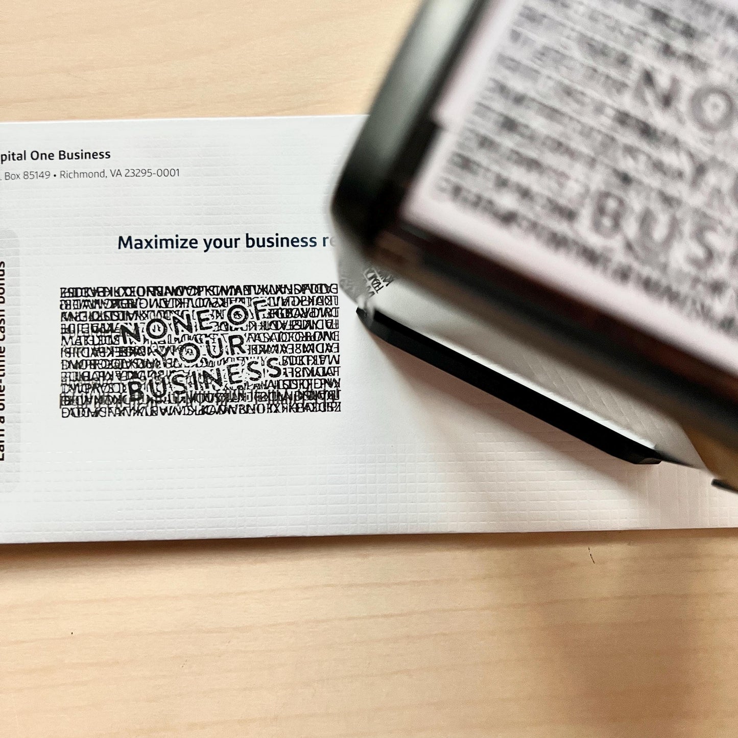 Self-Inking Blackout Stamp | Address Redaction Stamp | Identity Theft Protection Stamp | Privacy Blocker