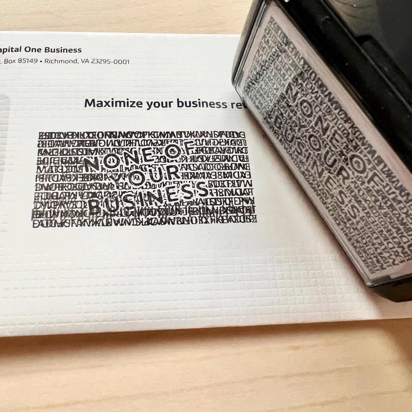 Self-Inking Blackout Stamp | Address Redaction Stamp | Identity Theft Protection Stamp | Privacy Blocker