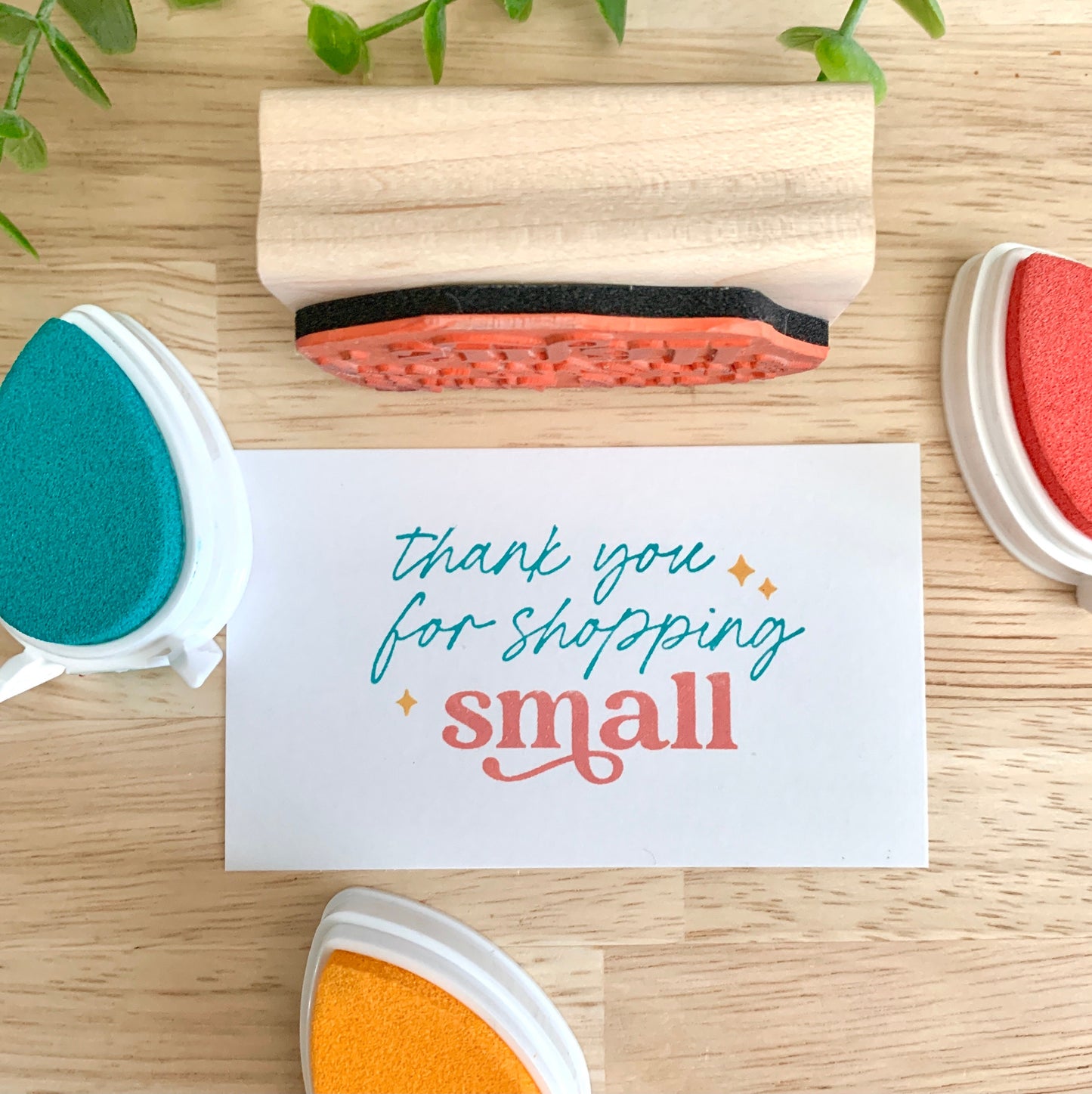 Thank You for Shopping Small Rubber Stamp | Business Branding Stamp | Packaging Stamp