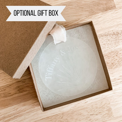 Couple Names Christmas Ornament | Minimal Palm Frond