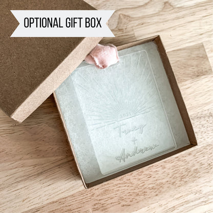 Boho Couple Names Christmas Ornament | Sun Beam