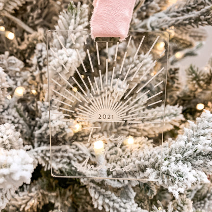Boho Couple Names Christmas Ornament | Sun Beam