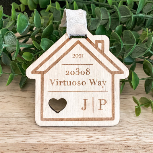 New House Christmas Ornament / Christmas Gift for Couple / Home Keepsake / New Address Ornament / Personalized Gift