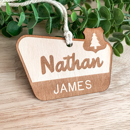 National Park Christmas Wooden Ornament | National Forest | Personalized Name | Valentine's Day Tags, Easter Tags, Backpack Tags, Bag Tags