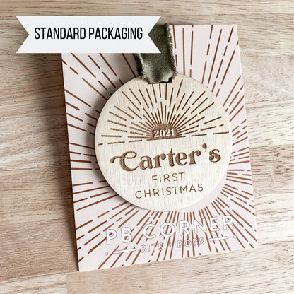 First Christmas Engaged Ornament 2024 / Christmas Gift For Engaged Couple / Sun Beam Design