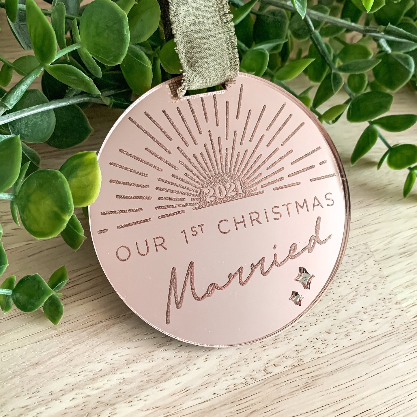 First Christmas Married Ornament 2024 / Christmas Gift for Married Couple / Unique Wedding Gift