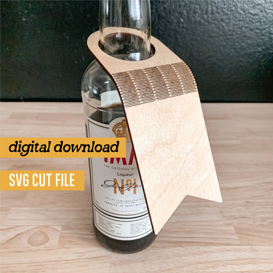 DIGITAL DOWNLOAD / Flexible Wine Tag SVG Cut File / Glowforge Gift Label / Laser Cut Wine Tag / Wine Gift Tag Laser Cut File