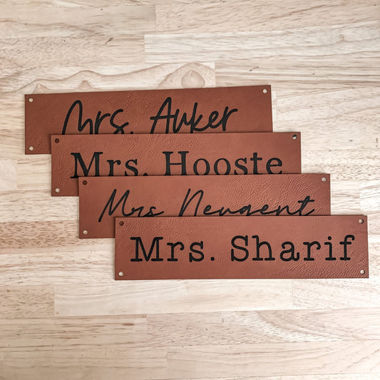Additional/Replacement Leatherette Name Pieces for Desk Name Plates