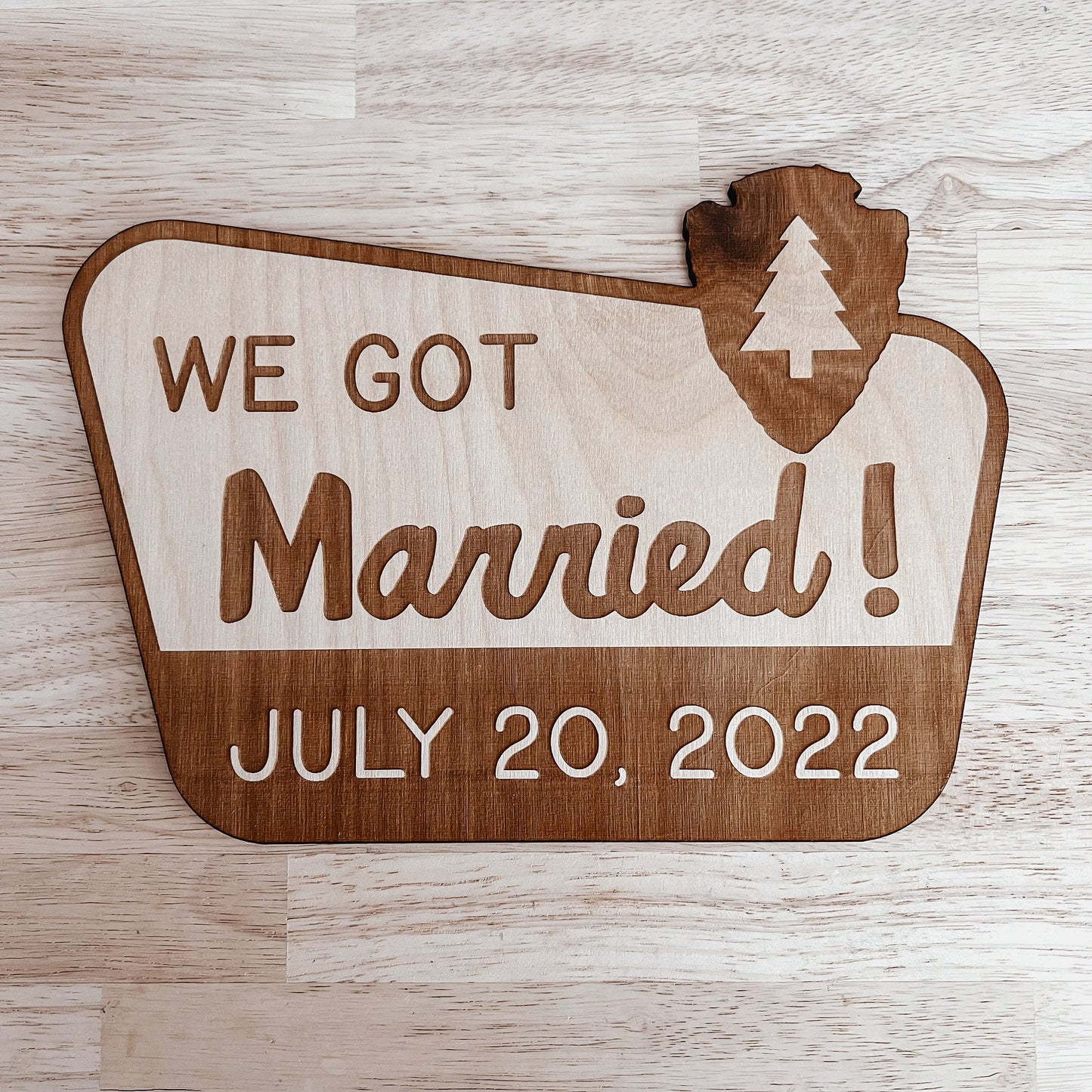 We Got Married National Park Sign / Wooden Wedding Sign / Wedding Announcement Sign / Elopement Sign / Wedding Decor