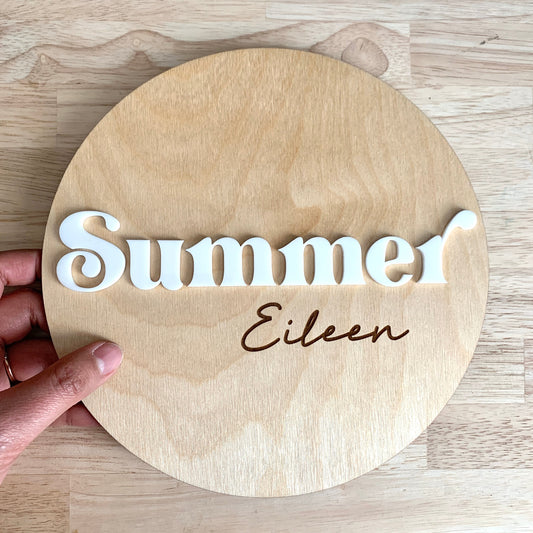 Baby Name Sign / Baby Photo Prop / Pregnancy Announcement / Custom Baby Name Sign