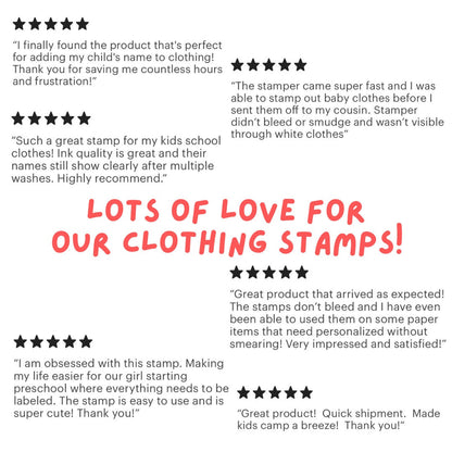 Clothing Stamp | Name Stamp for Clothing | Fabric Stamp | Daycare Stamp | Uniform Stamp | Kids Clothing Stamp | Camp Stamp | Clothing Label