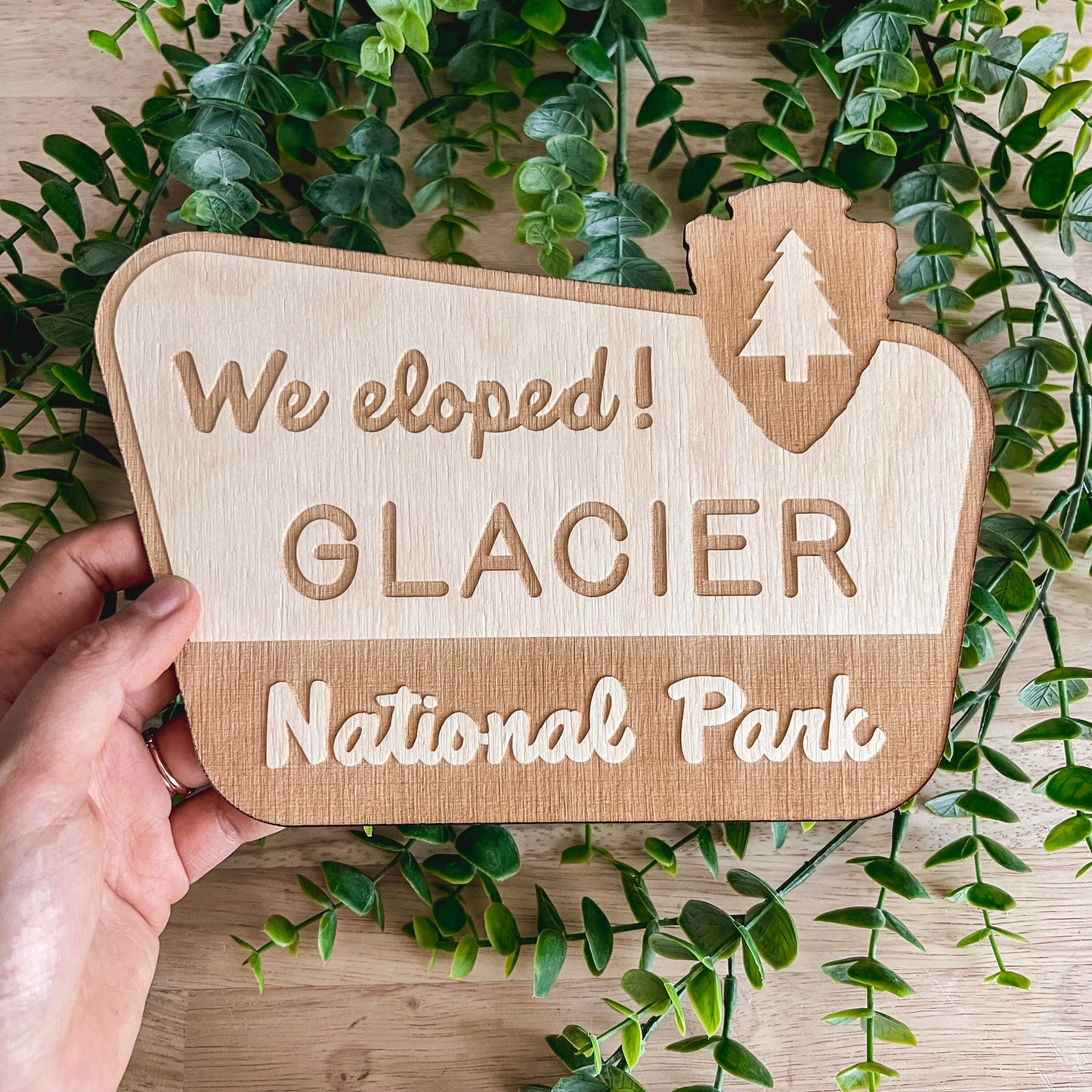 We Eloped Yosemite National Park Sign / Wooden Wedding Sign / Wedding Announcement Sign / Elopement Sign / Wedding Decor