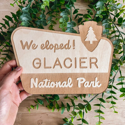We Eloped Yosemite National Park Sign / Wooden Wedding Sign / Wedding Announcement Sign / Elopement Sign / Wedding Decor