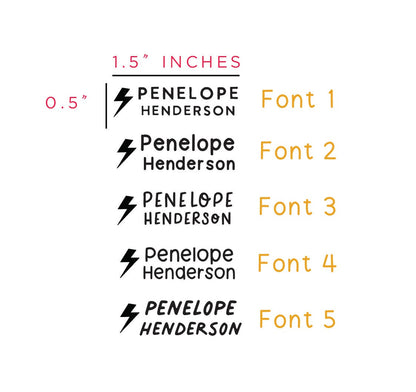 Clothing Stamp | Name Stamp for Clothing | Daycare Fabric Stamp | Lightning Bolt Stamp | Kids Clothing Stamp | Camp Stamp | Clothing Label