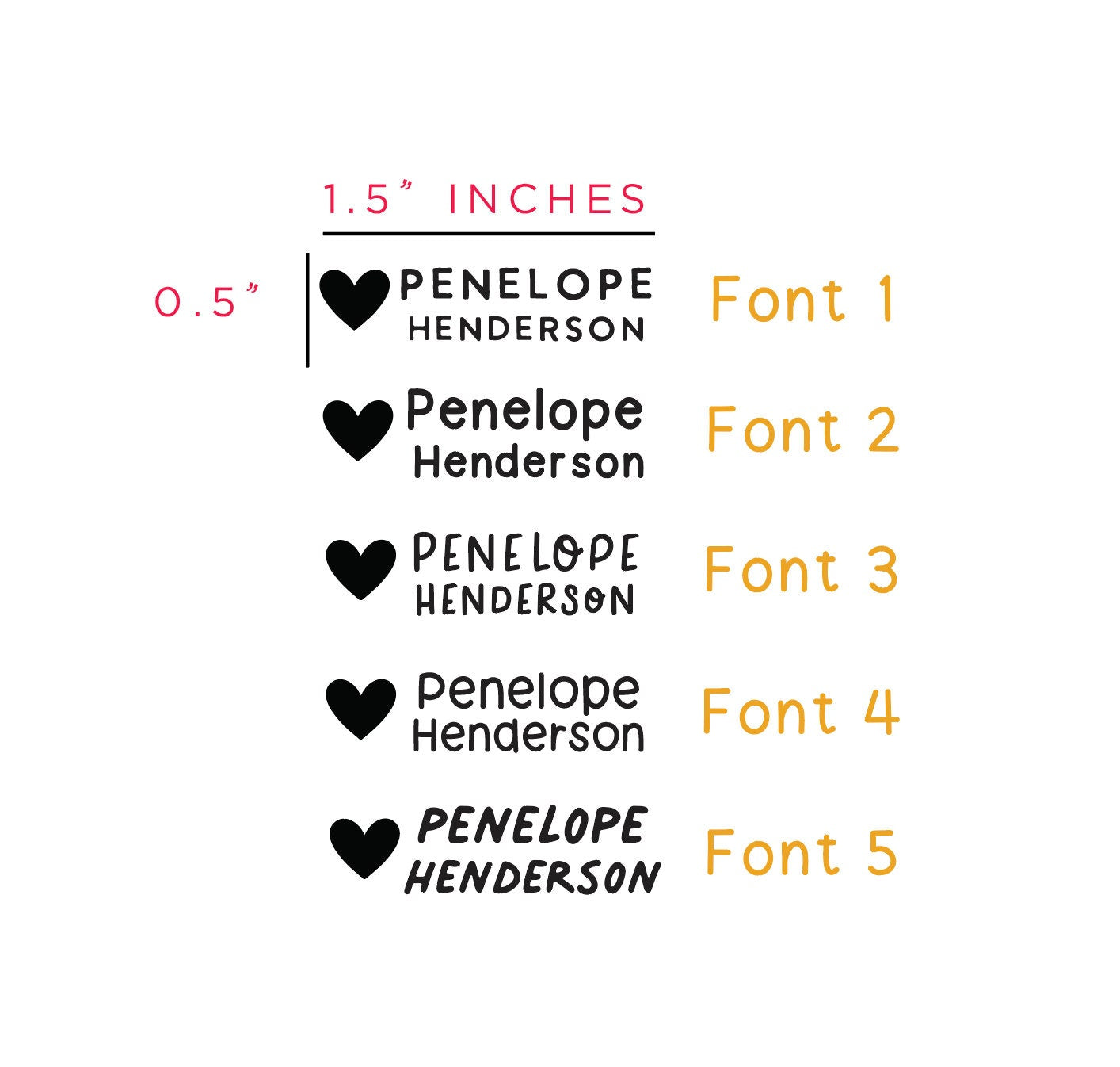 Clothing Stamp | Name Stamp for Clothing | Daycare Fabric Stamp | Love Heart Stamp | Kids Clothing Stamp | Camp Stamp