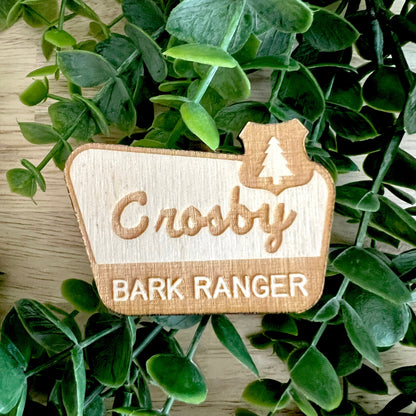National Park Pin / Bark Ranger Pin / Custom Wooden Pin / National Forest Pin / National Park Gift / Pin for Dog Bandana / Halloween Costume