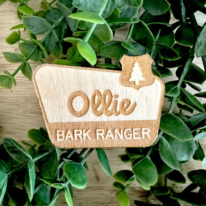 National Park Pin / Bark Ranger Pin / Custom Wooden Pin / National Forest Pin / National Park Gift / Pin for Dog Bandana / Halloween Costume