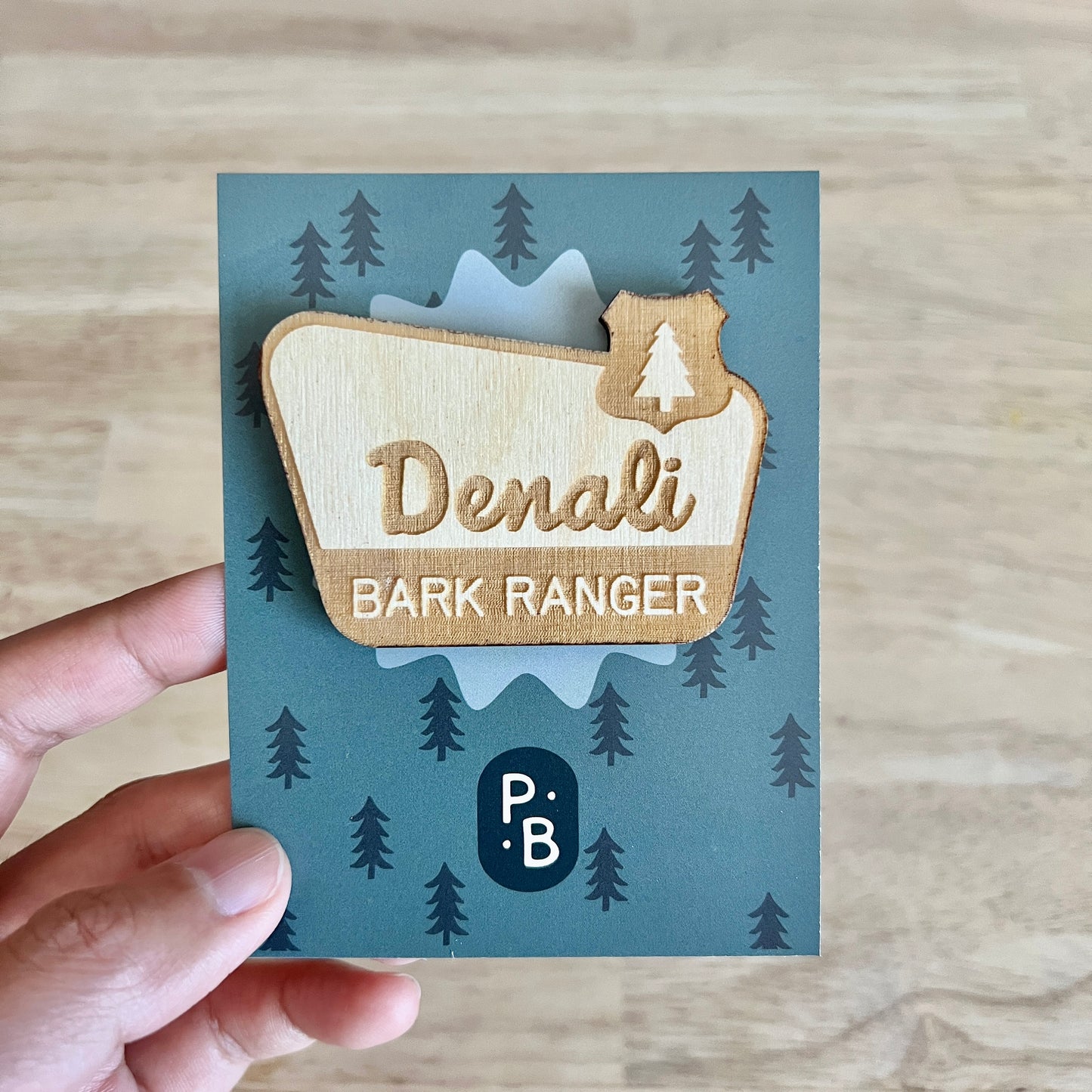 National Park Pin / Bark Ranger Pin / Custom Wooden Pin / National Forest Pin / National Park Gift / Pin for Dog Bandana / Halloween Costume