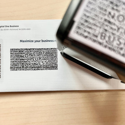 Self-Inking Blackout Stamp | Address Redaction Stamp | Identity Theft Protection Stamp | Privacy Blocker