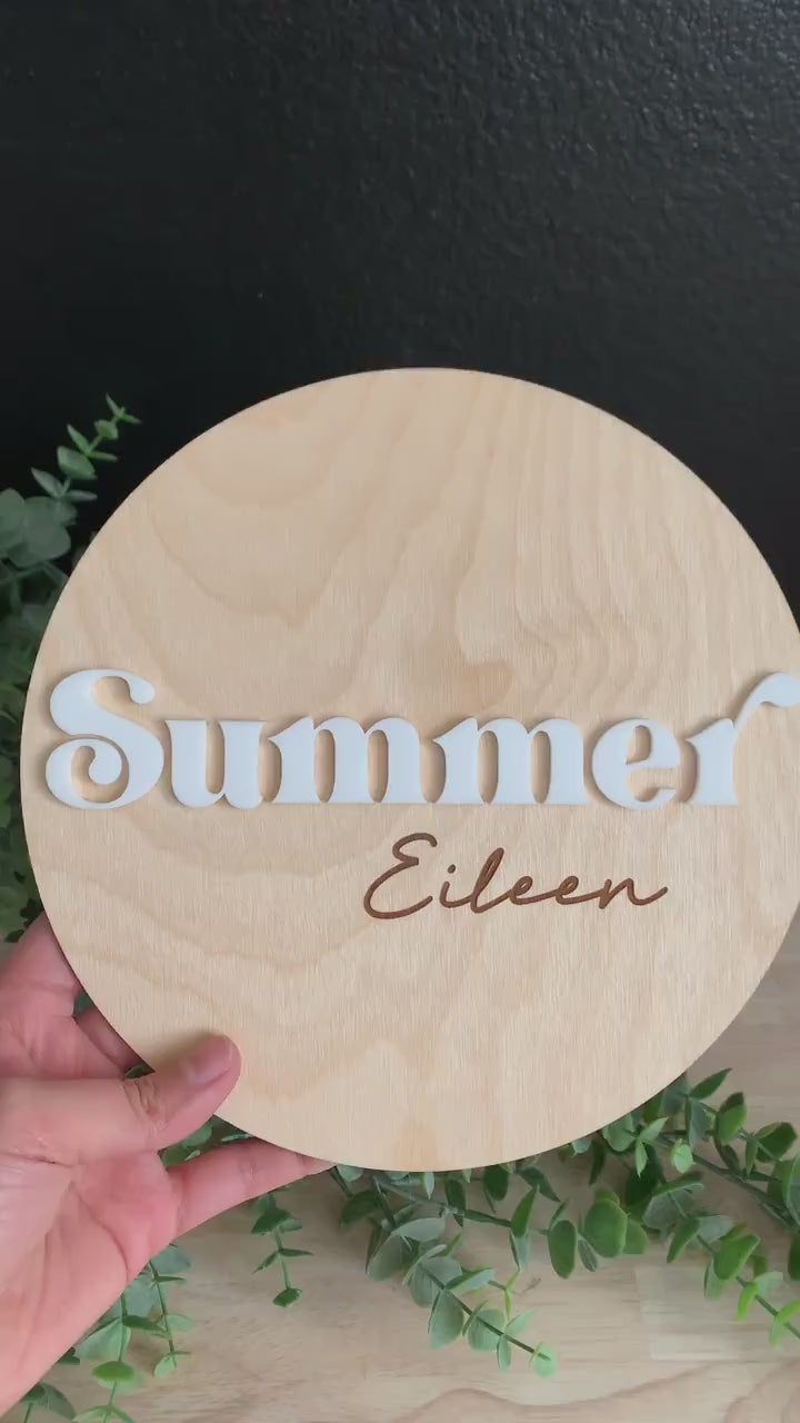 Baby Name Sign / Baby Photo Prop / Pregnancy Announcement / Custom Baby Name Sign