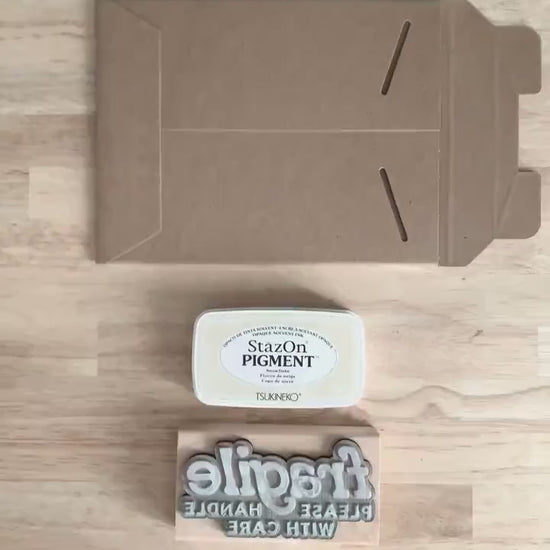 Fragile Handle With Care Rubber Stamp / Packaging Stamp / Small Business Branding Stamp / Eco Friendly Packaging