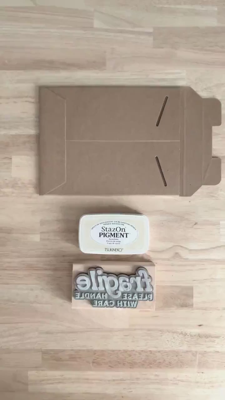 Fragile Handle With Care Rubber Stamp / Packaging Stamp / Small Business Branding Stamp / Eco Friendly Packaging