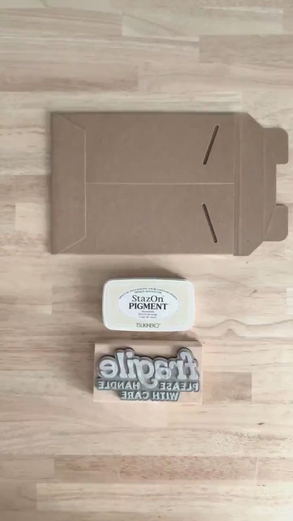 Fragile Handle With Care Rubber Stamp / Packaging Stamp / Small Business Branding Stamp / Eco Friendly Packaging