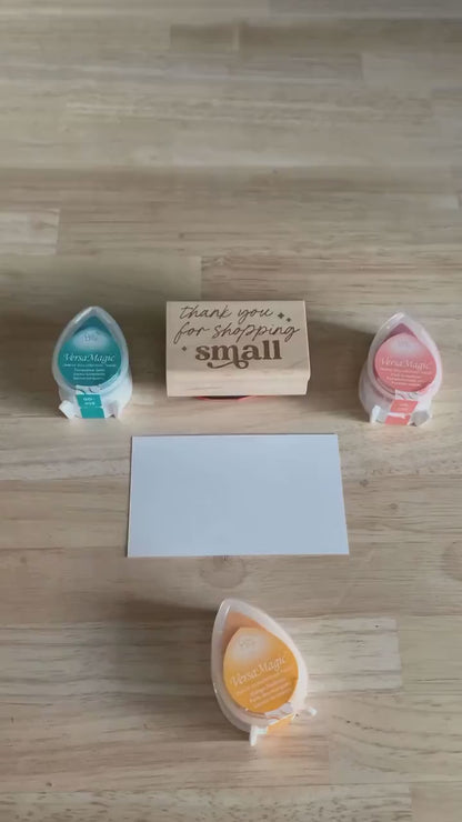 Thank You for Shopping Small Rubber Stamp | Business Branding Stamp | Packaging Stamp
