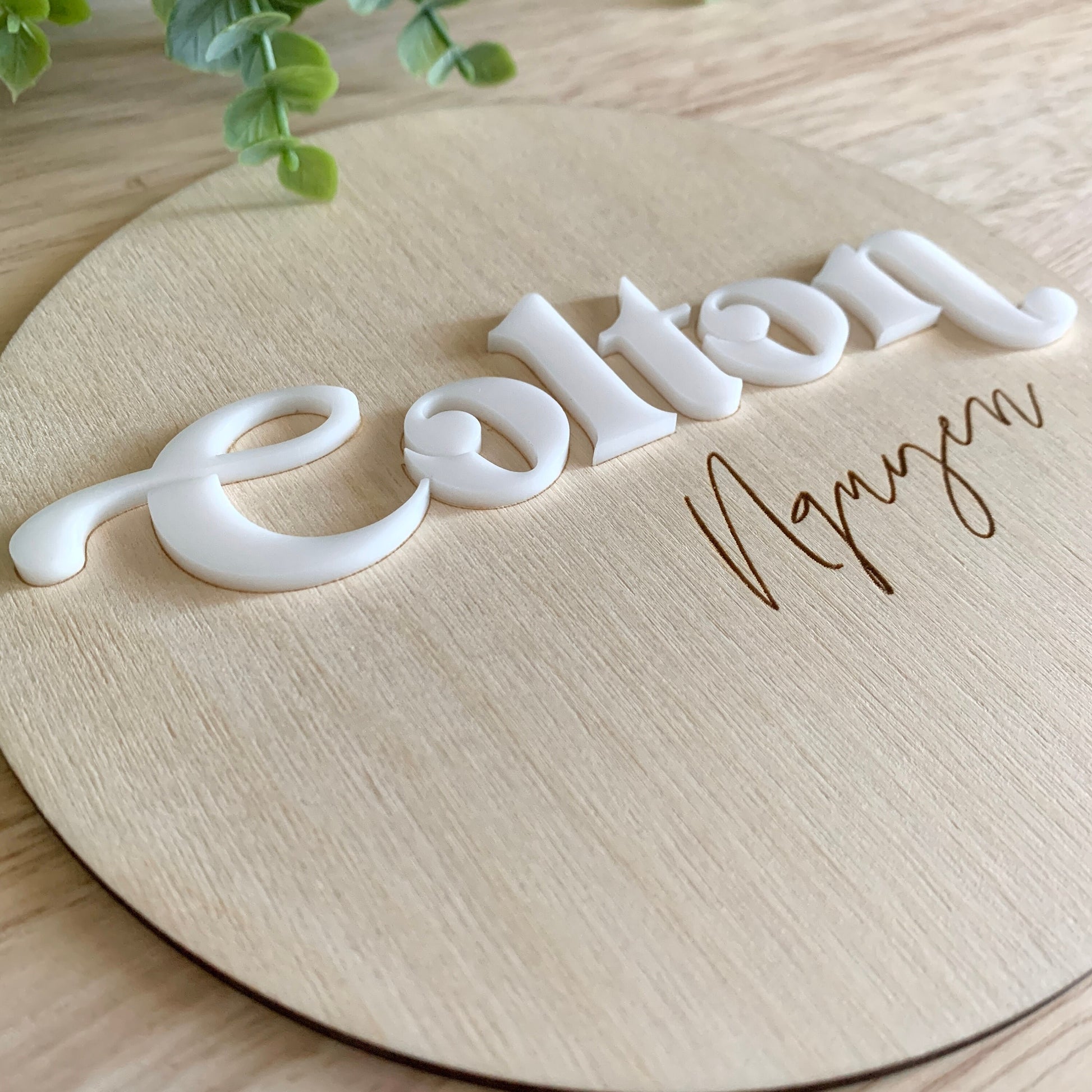 Baby Name Sign / Baby Photo Prop / Pregnancy Announcement / Wooden and Acrylic Signs