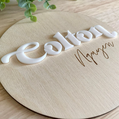 Baby Name Sign / Baby Photo Prop / Pregnancy Announcement / Wooden and Acrylic Signs
