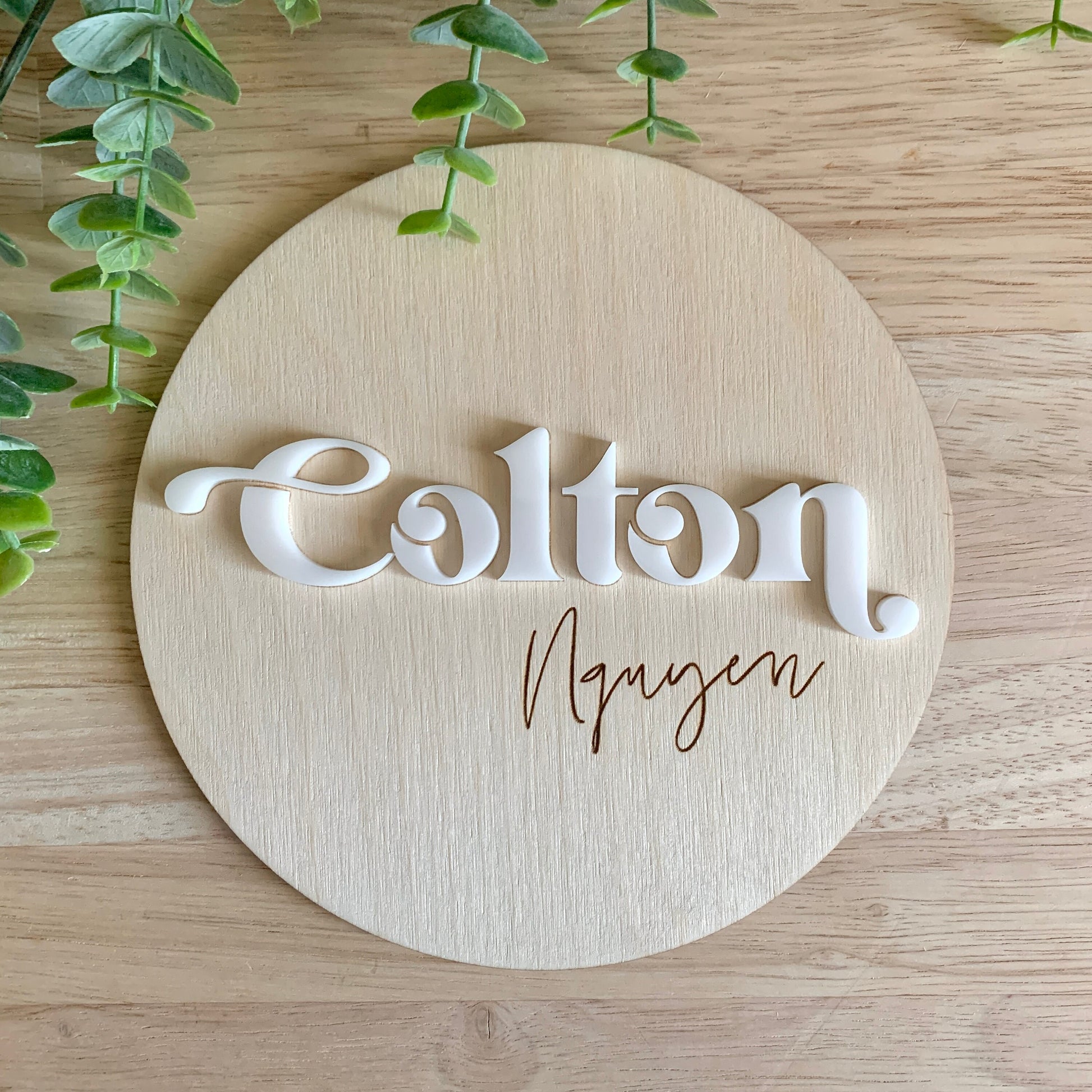 Baby Name Sign / Baby Photo Prop / Pregnancy Announcement / Wooden and Acrylic Signs