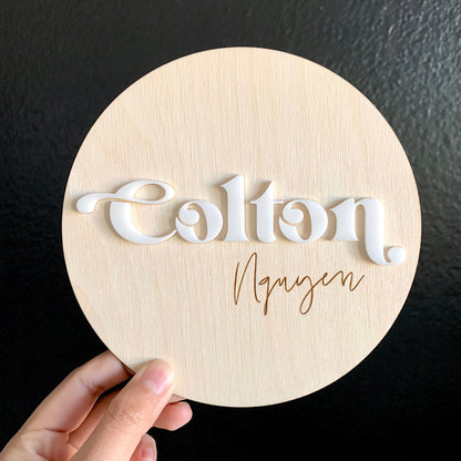 Baby Name Sign / Baby Photo Prop / Pregnancy Announcement / Wooden and Acrylic Signs