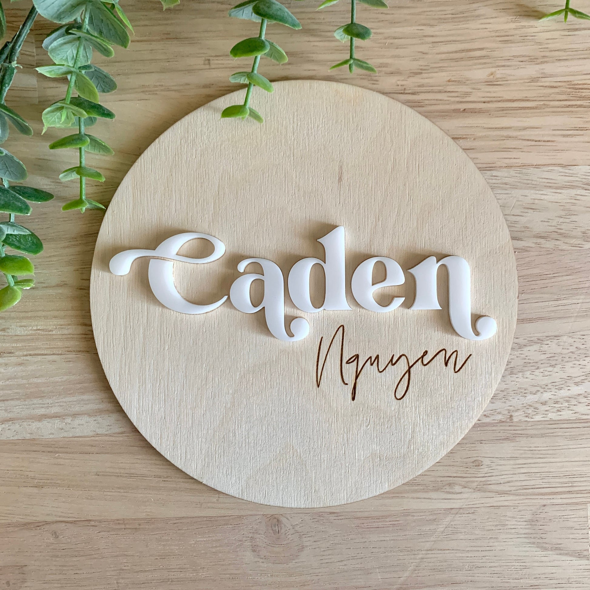 Baby Name Sign / Baby Photo Prop / Pregnancy Announcement / Wooden and Acrylic Signs
