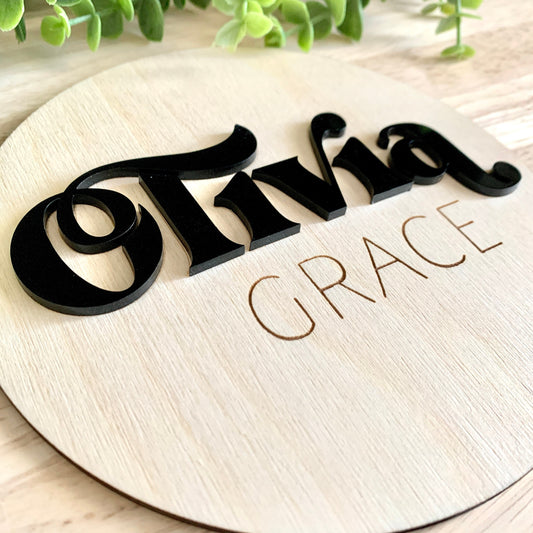 Baby Name Sign / Baby Photo Prop / Pregnancy Announcement / Wooden and Acrylic Signs