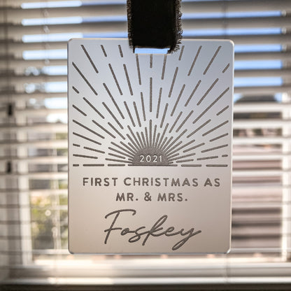 First Christmas as Mr. & Mrs. Christmas Ornament | Sun Beam | 2021