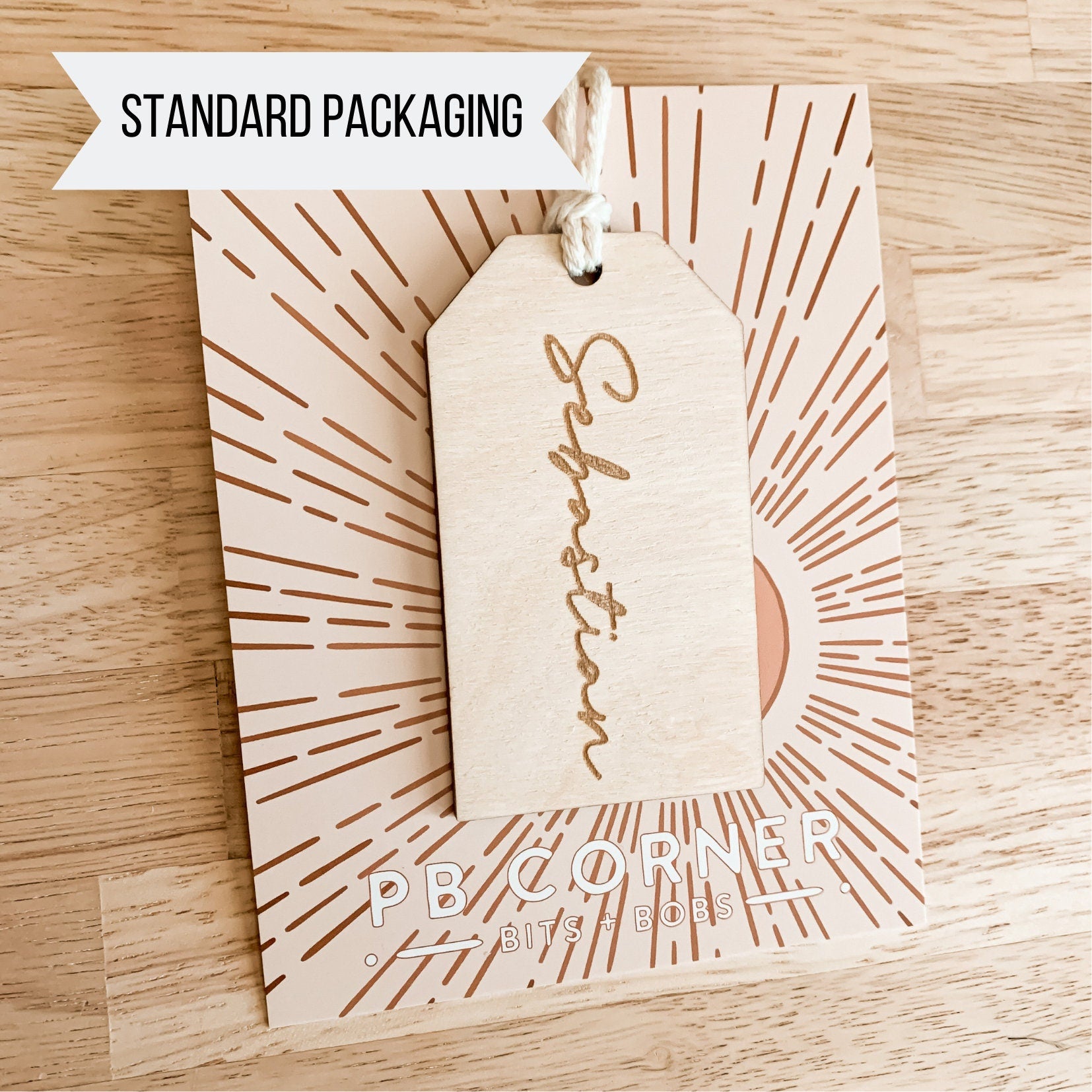 Personalized Name Christmas Wooden Gift Tag | Stocking Tag | Minimal Boho Ornament