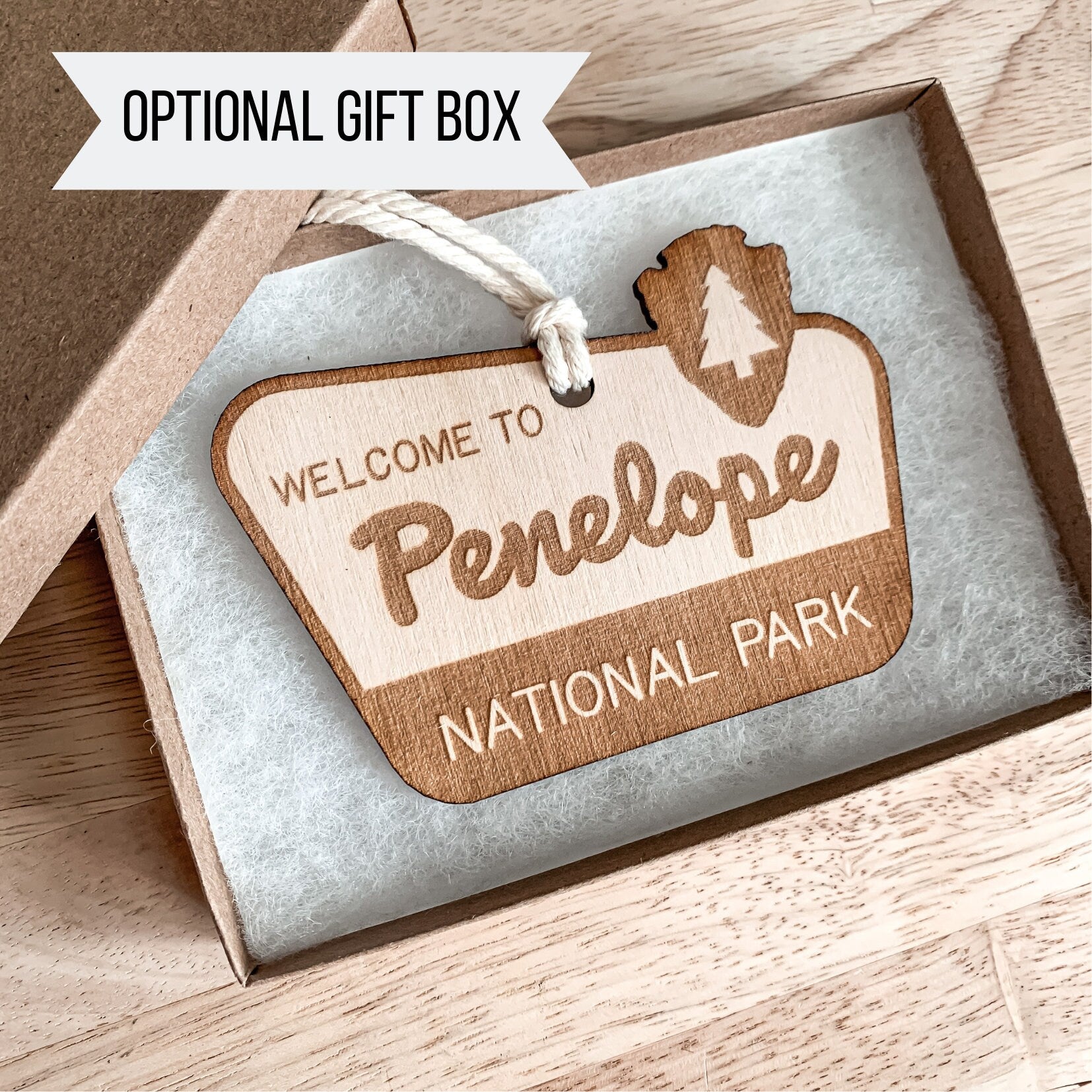 National Park Christmas Wooden Ornament | National Forest | Personalized Name | Valentine's Day Tags, Easter Tags, Backpack Tags, Bag Tags