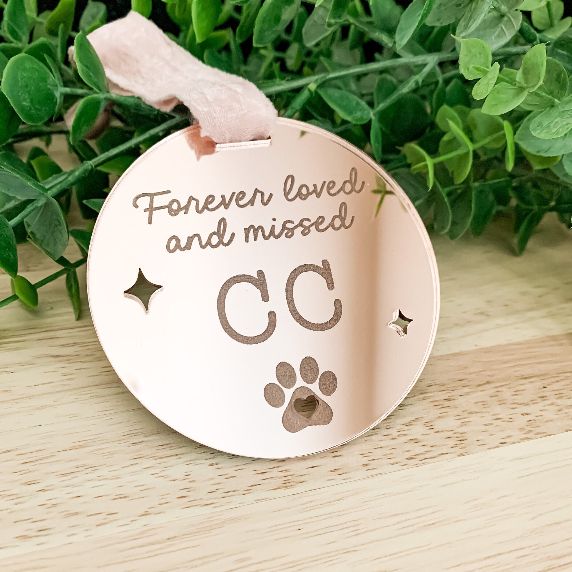 Forever Loved and Missed Personalized Pet Christmas Ornament