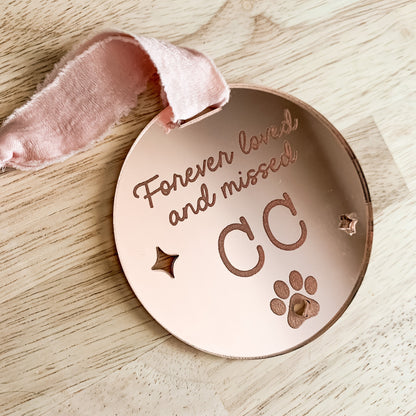 Forever Loved and Missed Personalized Pet Christmas Ornament