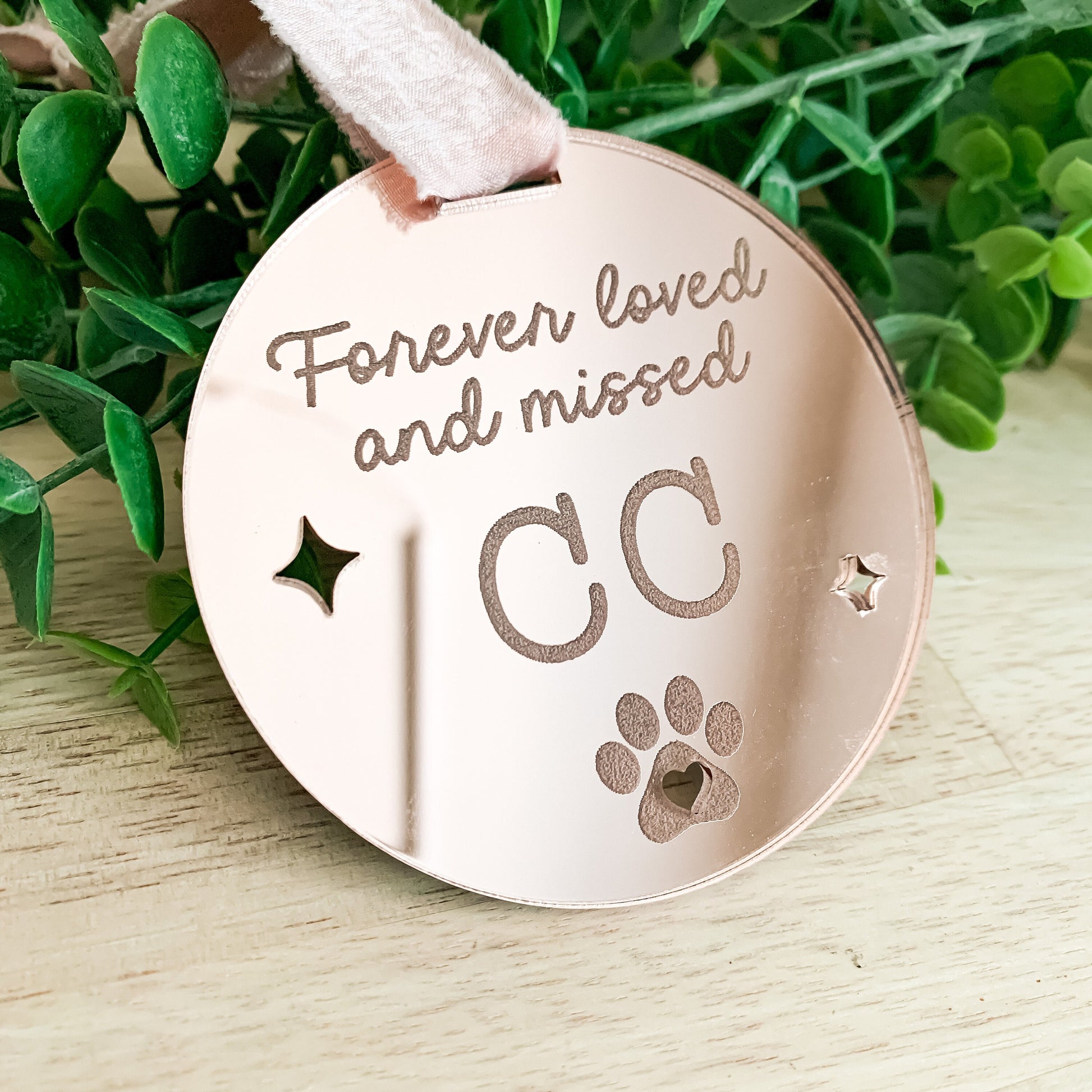 Forever Loved and Missed Personalized Pet Christmas Ornament