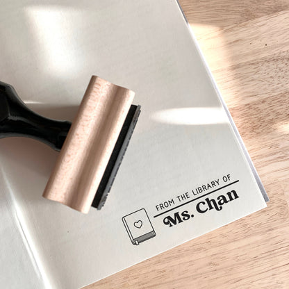 From The Library Of Stamp | Custom Book Stamp | Personalized Bookplate | Teacher Stamp | Classroom Library Stamp