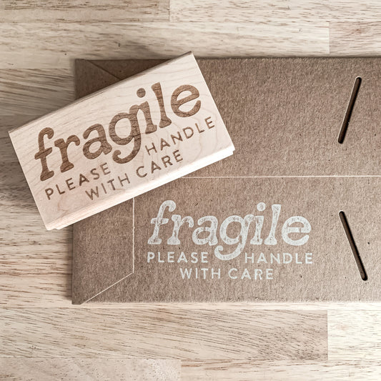 Fragile Handle With Care Rubber Stamp / Packaging Stamp / Small Business Branding Stamp / Eco Friendly Packaging