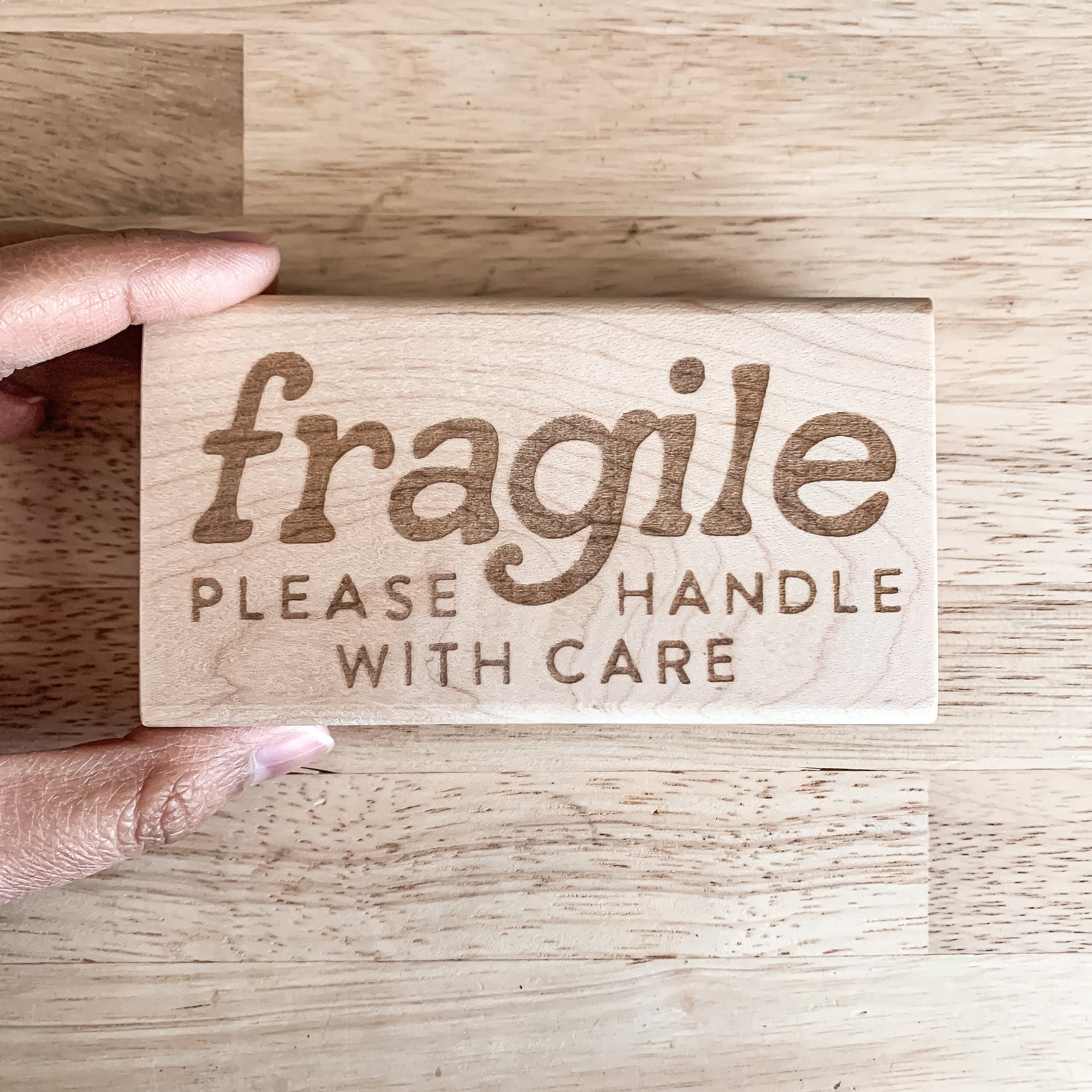 Fragile Handle With Care Rubber Stamp / Packaging Stamp / Small Business Branding Stamp / Eco Friendly Packaging